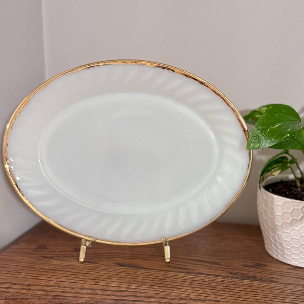 Vintage 1950s Fire-King Golden Anniversary Plate
